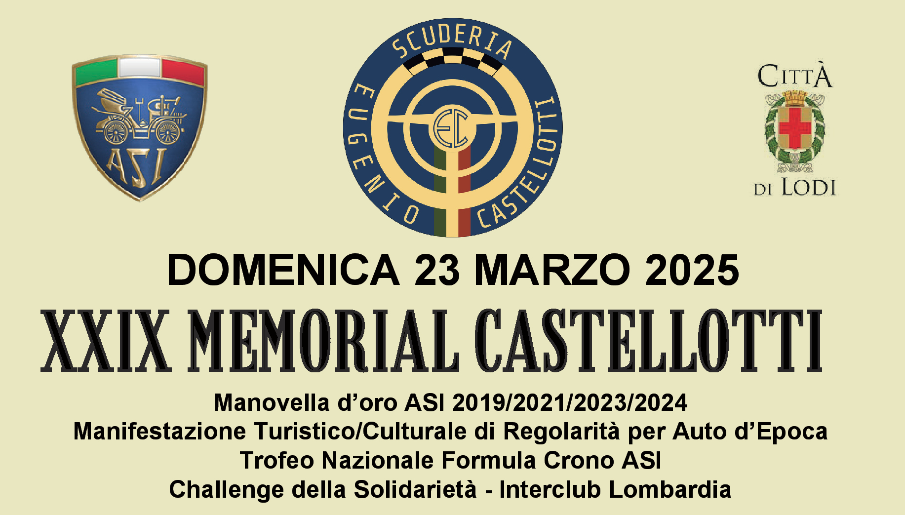 XXIX Memorial Castellotti: 23 marzo 2025